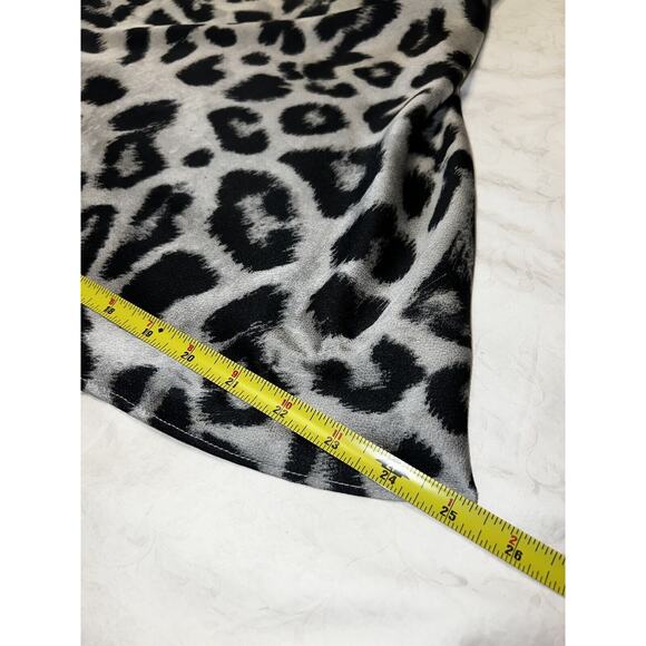 Glam Leopard Cowl Neck Mini Slip Dress-Women's Medium - Picture 9 of 11
